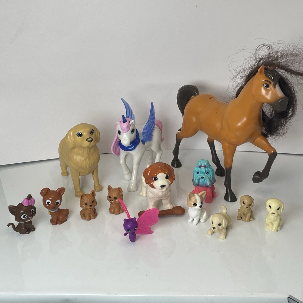 Barbie Animals Pets‎ Dog Puppy Horse Cat Butterfly Lot Of 14